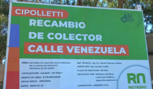 Lee más sobre el artículo Comenzó el recambio del colector cloacal de calle Venezuela en Cipolletti