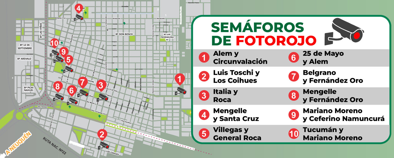 Lee más sobre el artículo Desde hoy, Cipolletti implementa las cámaras ‘Fotorojo’ en diferentes arterias de la ciudad