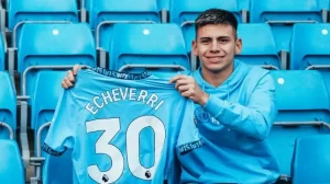 Lee más sobre el artículo En Europa aseguran que Echeverri no sería tenido en cuenta por Guardiola y podría salir cedido a la Lazio
