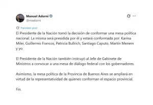Lee más sobre el artículo Tras la derrota en Buenos Aires, Milei arma una mesa política y otra de diálogo con gobernadores