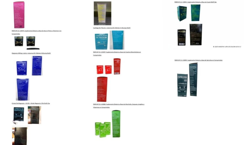Prohíben suplementos dietarios de Grupo Bio Fit SRL por irregularidades y falsos rotulados