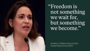 Lee más sobre el artículo La hija de María Corina Machado pronunció el discurso de su madre al recibir el Premio Nobel de la Paz
