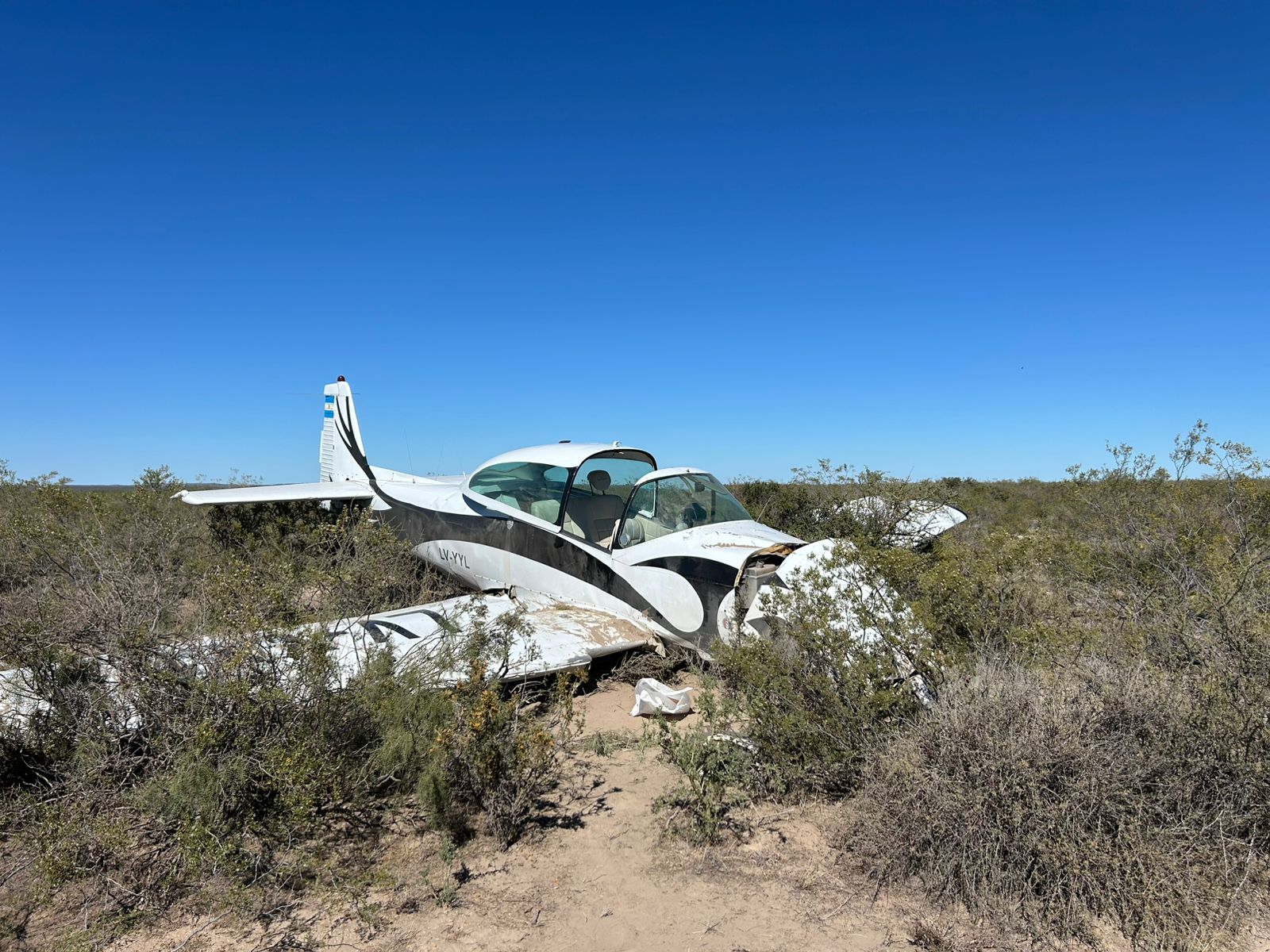En este momento estás viendo Una avioneta se estrelló en un campo cercano a Las Grutas