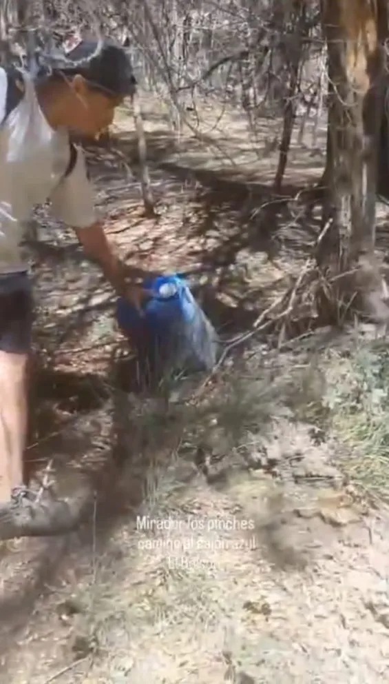 En este momento estás viendo Hallaron un bidón de combustible abandonado en el sendero del Cajón del Azul