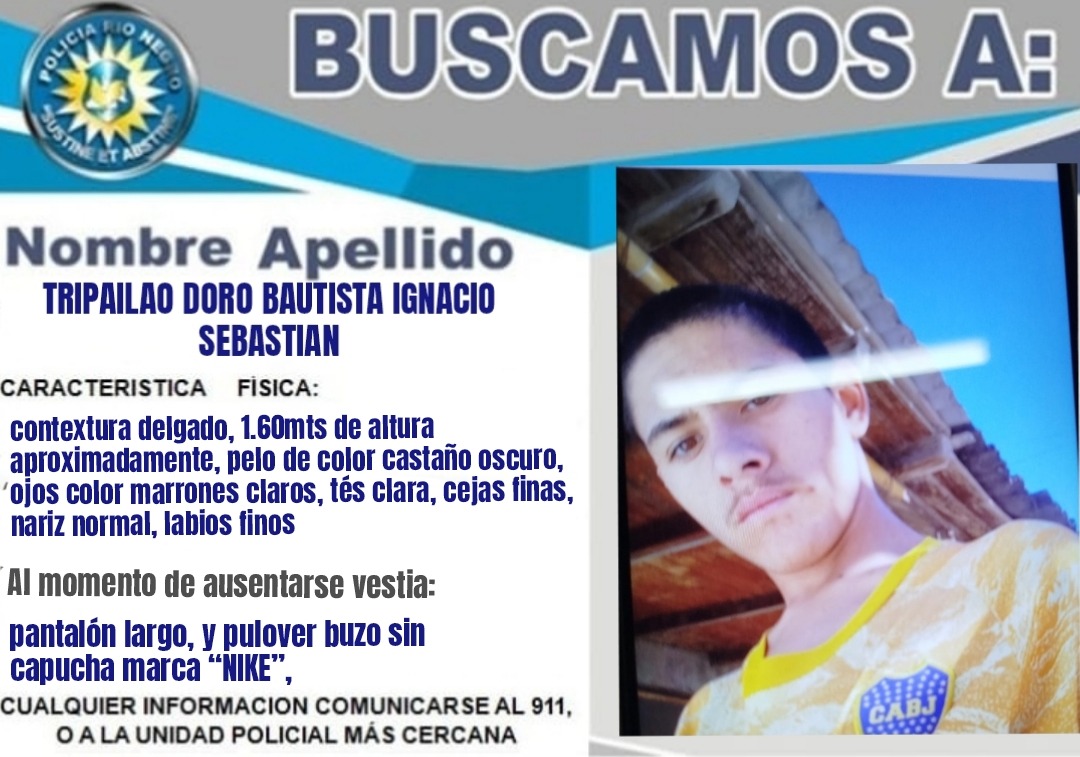 En este momento estás viendo Viedma: se activó protocolo de búsqueda por la desaparición de un adolescente de 17 años